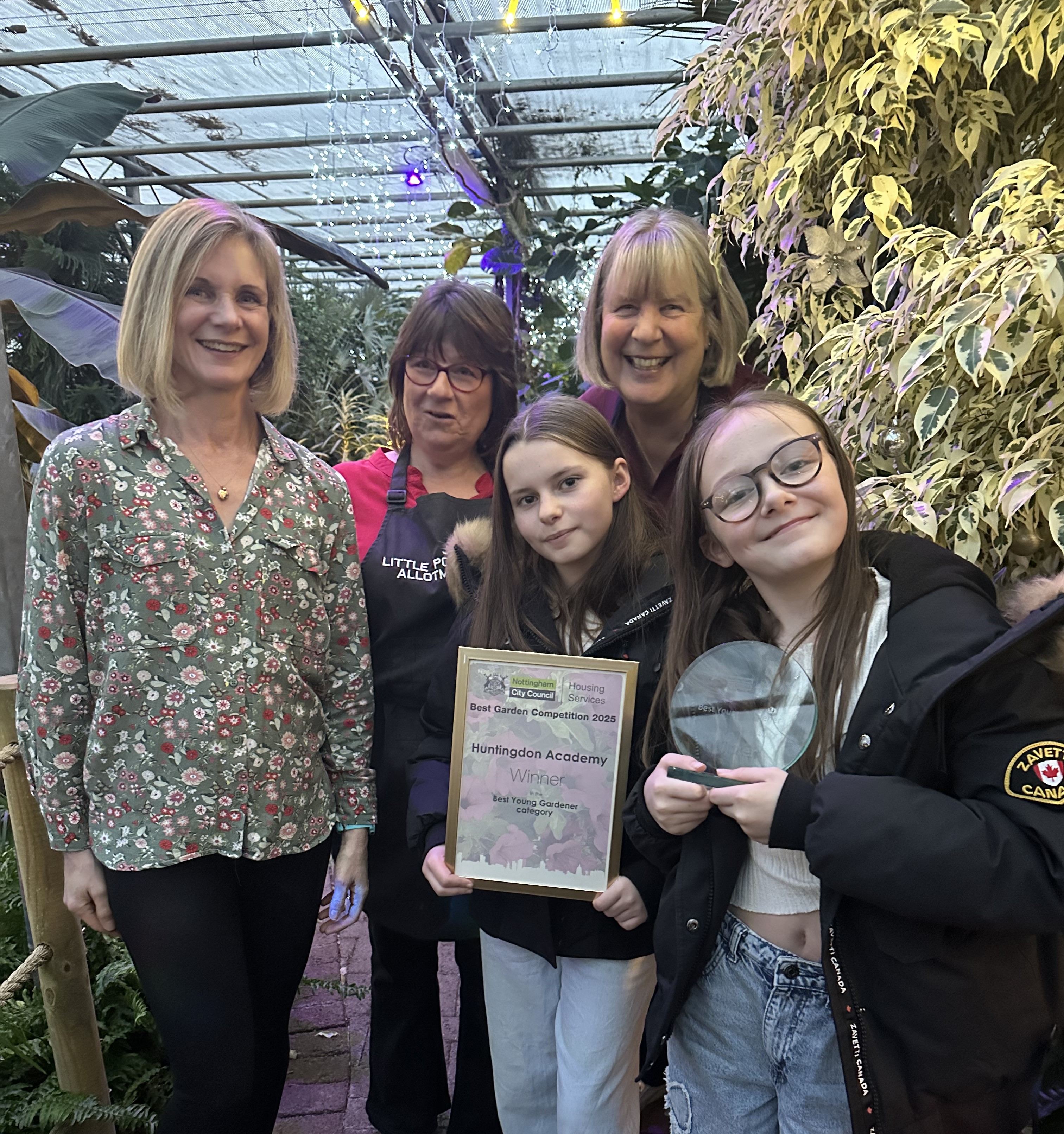 Potty Plotters and pupils with award