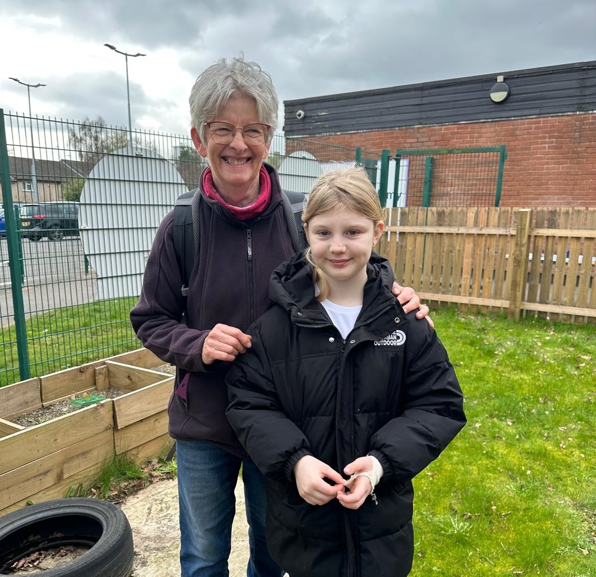 Huntingdon Allotment pupil and mum volunteer