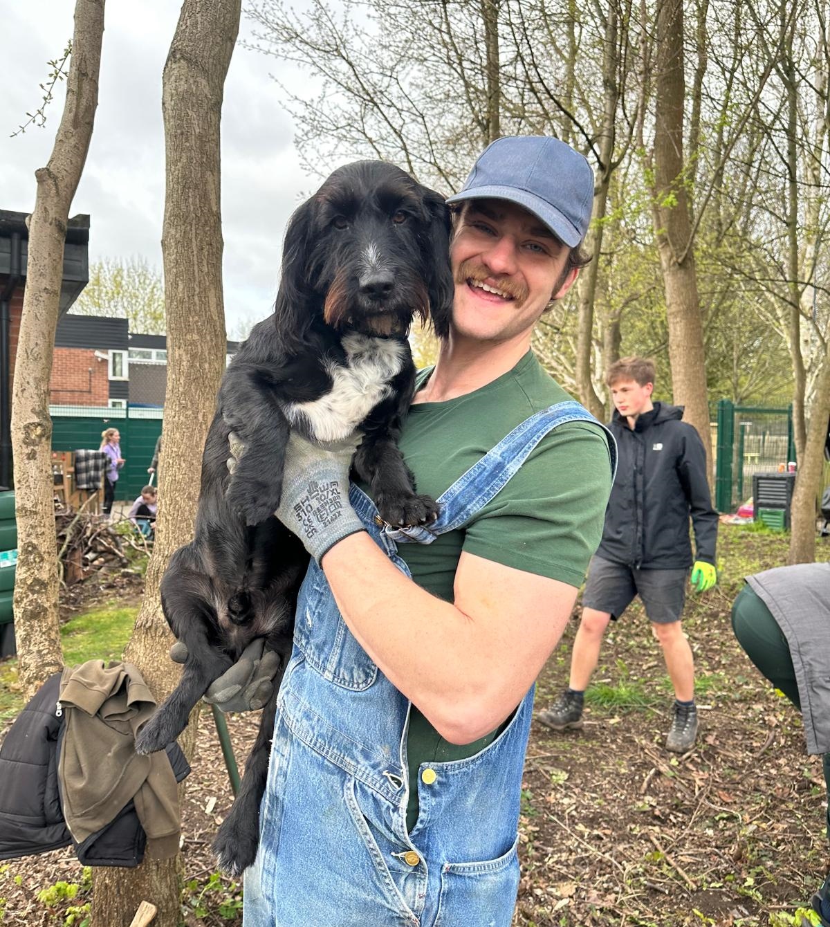 Huntingdon Allotment volunteer with dog